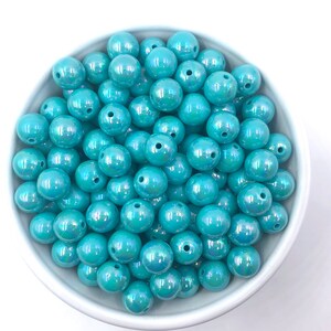 12mm Teal AB Solid Mini Acrylic Beads