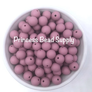 12mm Mauve Silicone Beads