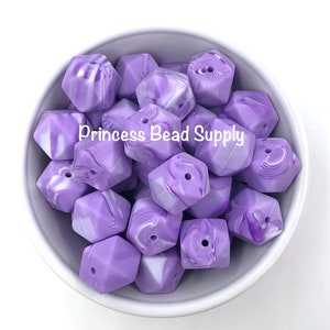 17mm Purple Marble Hexagon Silicone Beads,  Silicone Beads, , , Silicone Loose Beads,