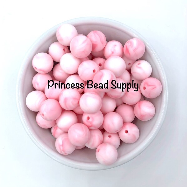 15mm Pink Marble Silicone Beads, Silicone Beads,  Silicone Beads Wholesale,