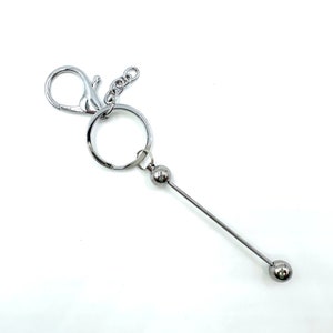 Silver Key Chain Bars, Beadable Key Chain, Key Chain Bar Blanks, Keychain Bars