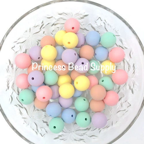 50 or 100 BULK Round Silicone Beads Rainbow Mix Silicone Etsy