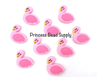 Flamingo Silicone Focal Beads,  Pink Flamingo Shaped Silicone Beads Beads,  Silicone Beads,  Silicone Loose Beads, Wholesale Silicone