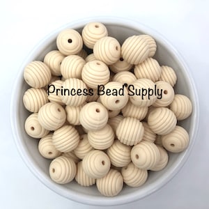 15mm Beige Silicone Beehive Beads