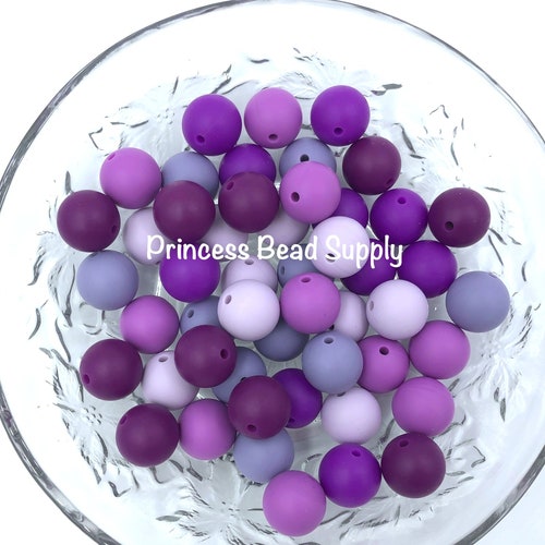 50 or 100 BULK Round Silicone Beads Pink Rainbow Silicone Etsy