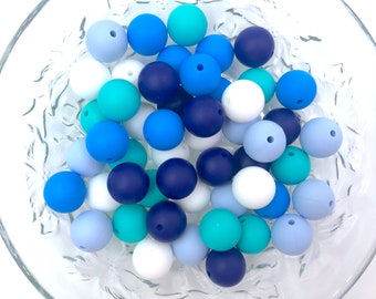 Bulk Silicone Beads Wholesale Mini Abacus Blue Silicone Beads 5-1,000 aka Deep Sky Blue