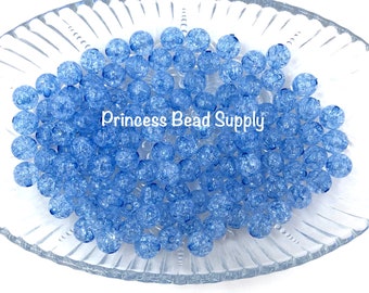 200 Royal blue crackle 6mm beads B26