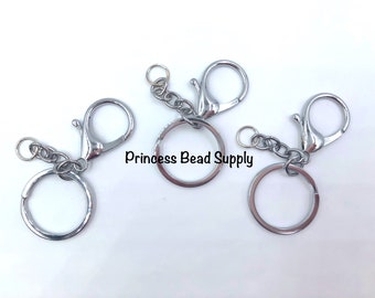 10PCS DIY Key Rings Key Chain Jewelry Findings Lobster Clasp Keyring Making VQ