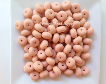 10 silicone beads WHITE SPECKLED abacus 23mm BPA free baby nursing necklace DIY