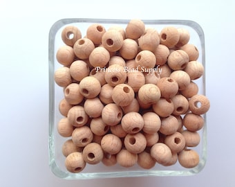 10mm Natural BEECH Wood Round Beads