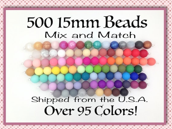 500 BULK 15mm Silicone Beads, 500 Silicone Beads Wholesale, 100% Food Grade  Silicone, BPA Free Beads, Silicone Loose Beads 