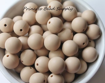 15mm Oatmeal Silicone Beads, Silicone Beads,  Silicone Beads Wholesale