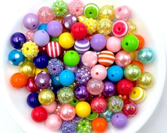 12mm Pink Rainbow Acrylic Bead Mix