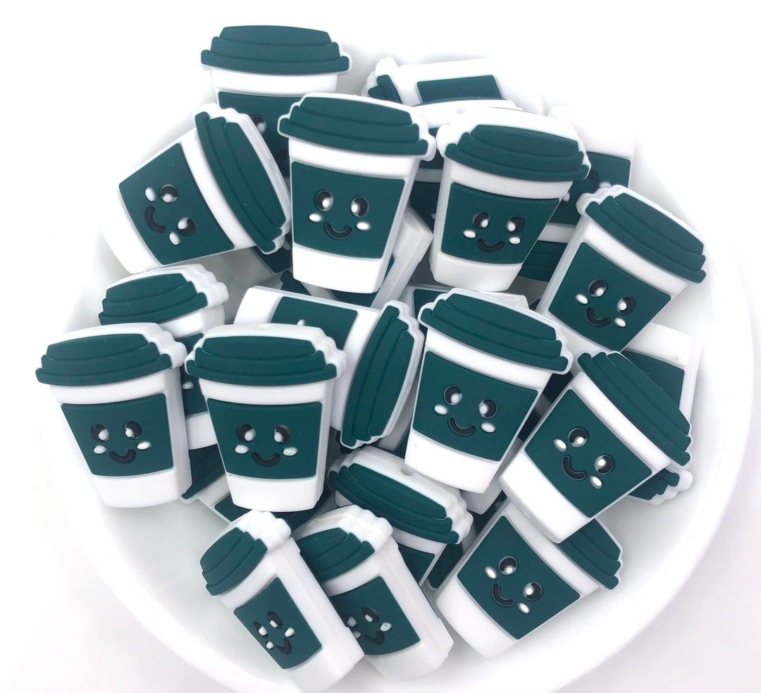 Green Coffee Cup Silicone Beads Coffee Cup Silicone Beads Etsy