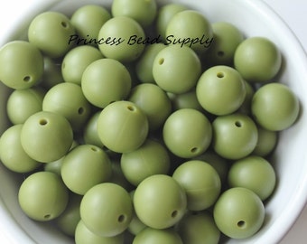 15mm Army Green Silicone Beads, Silicone Beads,  Silicone Beads Wholesale