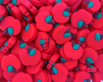 Apple Silicone Focal Beads,  Apple Shaped Silicone Beads, Teacher Silicone Beads,  Wholesale Silicone, Silicone Beads