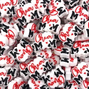 Cheer Mom Silicone Focal Beads,  Cheer Silicone Beads,  Focal Silicone Beads,   Silicone Beads
