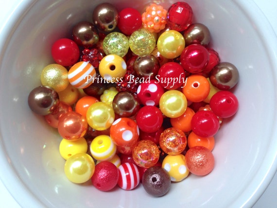 12mm Bulk Bead Mix, Yellow 12mm Beads, 100 12mm Chunky Bulk Beads, 12mm  Mini Chunky Beads, Bubble Gumball Beads Wholesale Beads