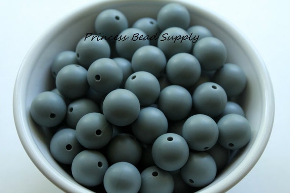 15mm Light Gray Gloss Silicone Beads, Shiny Silicone Beads, Silicone Beads,  Silicone Beads Wholesale