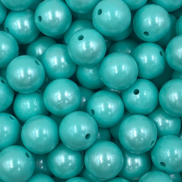 15mm Light Turquoise OPAL Silicone Beads,  Opal Silicone Beads,  Iridescent Silicone Beads,  Glitter Silicone Beads, Silicone Beads