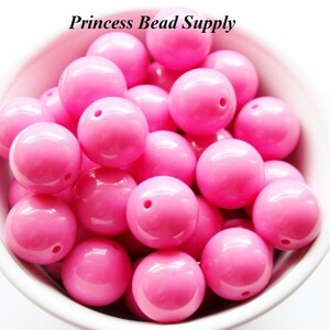 20mm Light Hot Pink Chunky Beads Set of 10,    Acrylic Beads