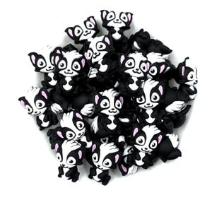 Skunk 3D Silicone Focal Beads, Silicone Beads,  3D Silicone Beads