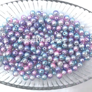 8mm Ombre Pearls Beads, Pastel Ombre Pearls, 8mm Magic Pearls, 8mm Mini Chunky Beads,  8mm Beads, 8mm Faux Pearls
