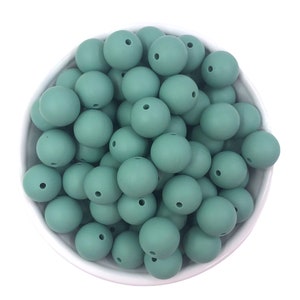 15mm Eucalyptus Silicone Beads