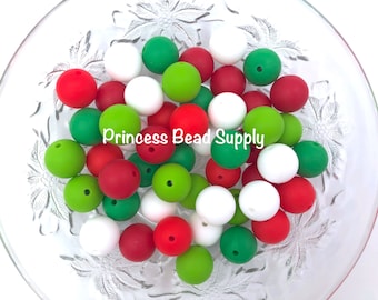 50 or 100 BULK Round Silicone Beads, Pink, Flamingo, Green, Turquoise &  Lavender Purple Silicone Bead Mix, Silicone Beads, Wholesale Beads