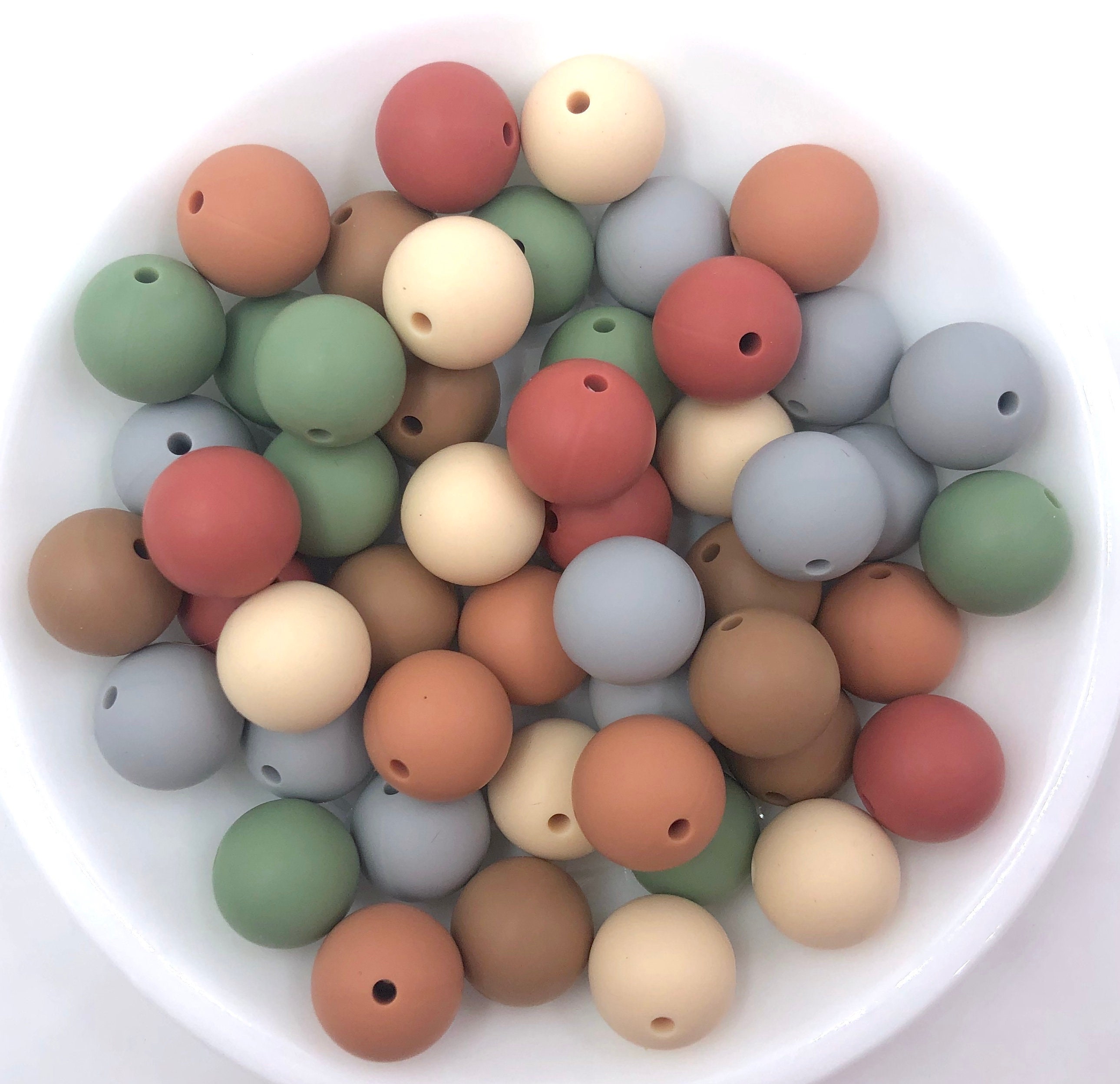 Boho Silicone Bead Mix, Wholesale Silicone Beads, Silicone Beads, Beige,  Light Gray, Maroon, Green Tea, Latte, Coral Spice 