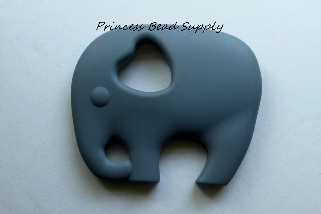 Large Gray Elephant Silicone Pendant, Elephant Pendant,