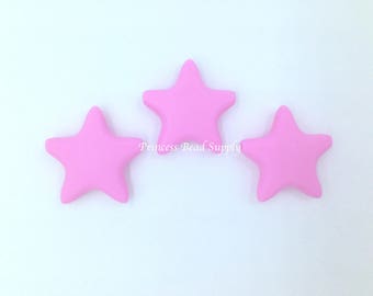 45mm Light Pink Star Silicone Bead