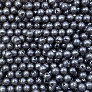 8mm Blue Gray Pearl Beads, 100 8mm Faux Pearls, 8mm Blue Gray Pearls, 8mm Spacer Beads, Chunky  Beads