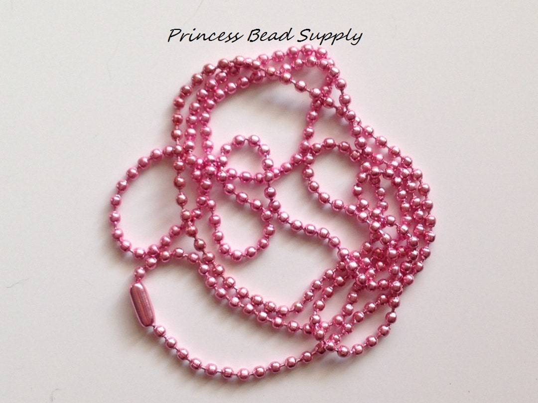1.5mm Pink Ball Chain Necklace Set of 10 Ball Chain With Etsy