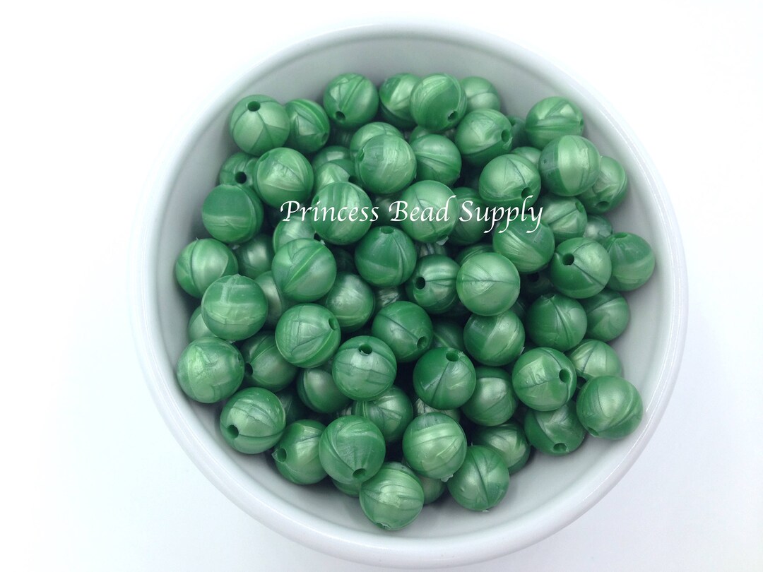 12mm Metallic Green Silicone Beads, Silicone Beads, Food Grade Silicone