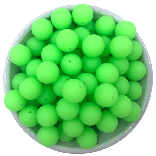 15mm Neon Green Glow in the Dark Silicone Beads,  Silicone Beads,  Silicone Beads Wholesale