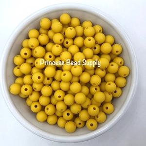 9mm Sunflower Yellow Silicone Beads