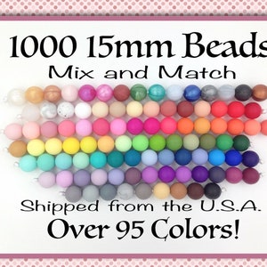 1000 BULK 15mm Silicone Beads
