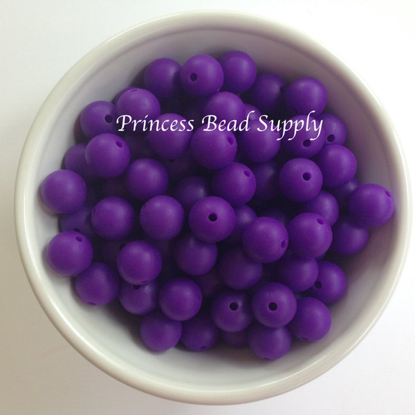 12mm Purple Passion Silicone Beads,  Silicone Beads,  100% Food Grade Beads, BPA Free Beads, Sensory Beads, Silicone Loose Beads,