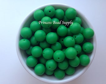 15mm Kelly Green Silicone Beads, Silicone Beads,  Silicone Beads Wholesale