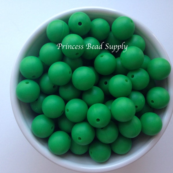 15mm Kelly Green Silicone Beads, Silicone Beads,  Silicone Beads Wholesale