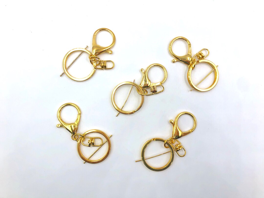30mm Gold Swivel Key Ring and Clip, Keyring, Lobster Clasp Swivel Key