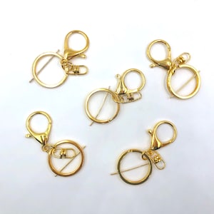 30mm Gold Swivel Key Ring and Clip, Keyring,  Lobster Clasp Swivel Key Chain, Key Ring, Keychain and Clip