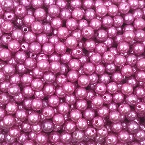 8mm Orchid Purple Pearl Beads, 8mm Pearls,  8mm Faux Purple Pearls, 8mm Purple Pearls, 8mm Beads, Small Beads, Mini Beads, Acrylic Beads,