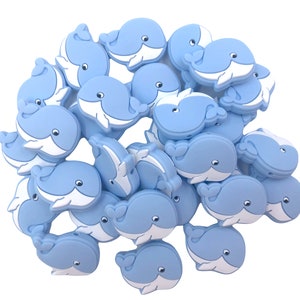 Baby Blue Whale Silicone Focal Beads,  Whale Silicone Beads,  Whale Shaped Silicone Beads,  Silicone Beads, Wholesale Silicone