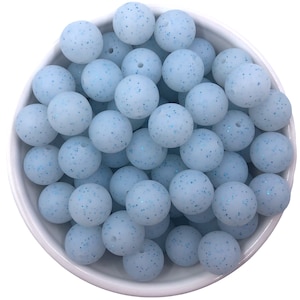 15mm Blue Glitter Silicone Beads, Glitter Silicone Beads,  Silicone Beads, Silicone Beads