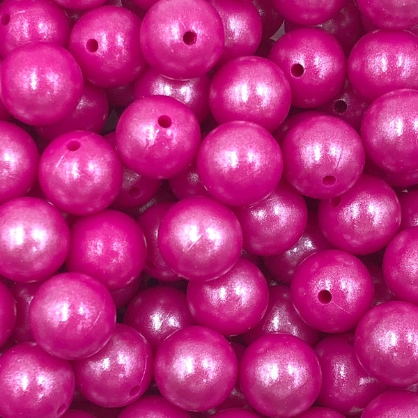 15mm Hot Pink OPAL Silicone Beads,  Opal Silicone Beads,  Iridescent Silicone Beads,  Glitter Silicone Beads, Silicone Beads