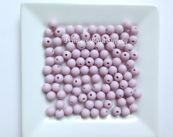 9mm Lilac Purple Silicone Beads