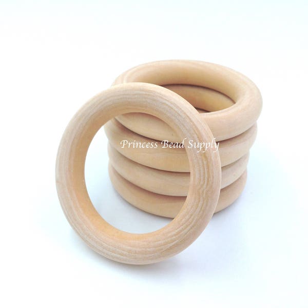 SALE--70mm Natural Wood Rings,  Natural Unfinished Round Wood Rings,  Natural Wooden Rings, Wood Circle Ring