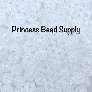 12mm White Crackle Acrylic Beads